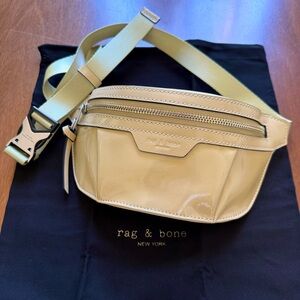 rag & bone Mini Commuter Fanny Pack | Moss Green Patent Leather